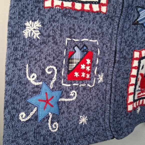 Vintage Bobbie Brooks Christmas Sweater Vest Small Santa Claus Sleigh Snow READ - Picture 8 of 11